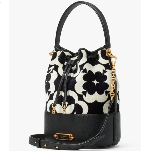 Kate Spade Flower Monogram Gramercy Chenille Medium Bucket Bag NWOT - Picture 7 of 7